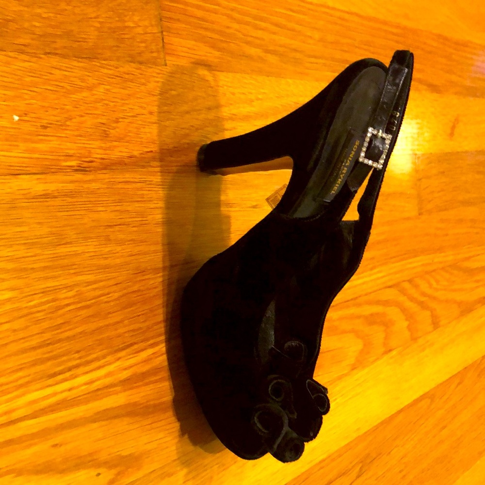 Velvet sling back heels